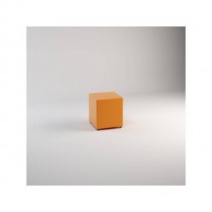 Pouf in similpelle cubico 40x40x46 cm Motris arancio PSRT40SPNI06