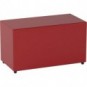 Pouf in similpelle rettangolare 80x40x46 cm Motris rosso PSRT80SPNI03