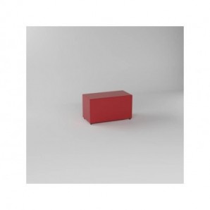 Pouf in similpelle rettangolare 80x40x46 cm Motris rosso PSRT80SPNI03