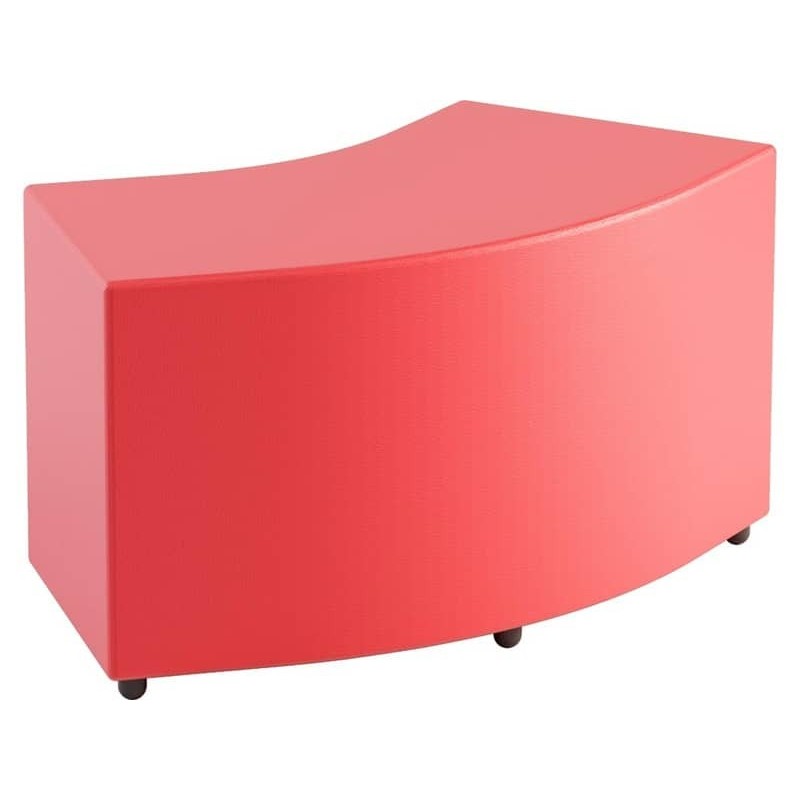 Pouf angolare in similpelle 45Â° 90/60x40x46 cm Motris rosso PSAG45SPNI03