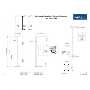 Lampada piantana a LED dimmer con sensore movimento/crepuscolare Juvis Maul nero - 82586-90