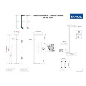 Lampada piantana a LED dimmerabile Javal Maul nero 82584-90