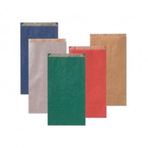 Sacchetti in carta Multicolor 12x22 + 4 cm conf. 100 pz Rex-Sadoch tinte unite scure assortite - MLC04DAR