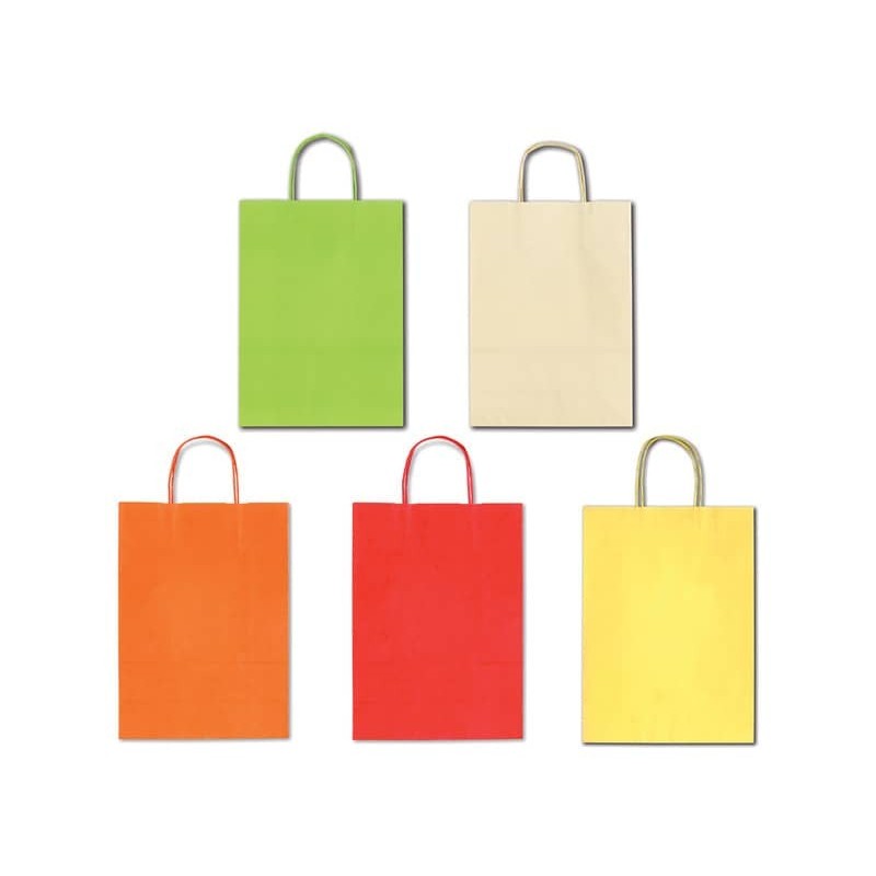 Borsa Allegra su carta kraft bianca colori light assortiti conf. 25 pz Rex-Sadoch 46x16x49 cm - SDF46LIT