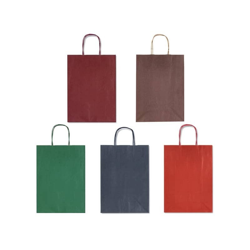 Borsa Allegra su carta kraft bianca colori dark assortiti conf. 25 pz Rex-Sadoch 26x12x36 cm - SDF26DAR