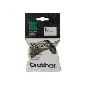 Nastro per etichettarice nero/bianco Brother 9 mm x 8 mt MK221BZ