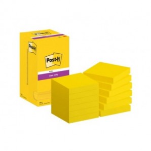 Foglietti riposizionabili Super Sticky Notes Post-it® giallo oro - 76x76 mm 12 blocchetti da 90 ff - 7100290189