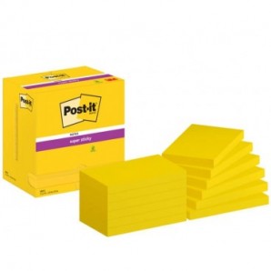 Foglietti riposizionabili Super Sticky Notes Post-it®Giallo oro 76x127 mm - 12 blocchetti da 90 ff - 7100290188
