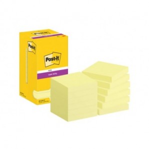 Foglietti riposizionabili Super Sticky Notes Post-it® Giallo Canary - 76x76 mm 12 blocchetti da 90 ff - 7100290155