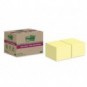 Foglietti riposizionabili Post-it® Super Sticky carta riciclata al 100% 76x76 mm Giallo Canary - 12 blocchetti da 70 ff