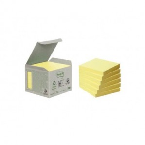 Foglietti riposizionabili Post-it® in carta riciclata Giallo Canary - 76x76 mm - 6 blocchetti da 100 ff