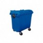 Cassonetto portarifiuti carrellato 770 lt con coperchio piano e maniglie a labbro Mobil Plastic blu - 1/770/5-BLB