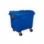 Cassonetto portarifiuti carrellato 1100 lt con coperchio piano e maniglie a labbro Mobil Plastic blu - 1/1100/5-BLB