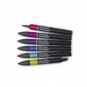 Set 6 pennarelli Promarker doppia punta fine-larga Winsor&Newton - assortiti colori forti - 0290111