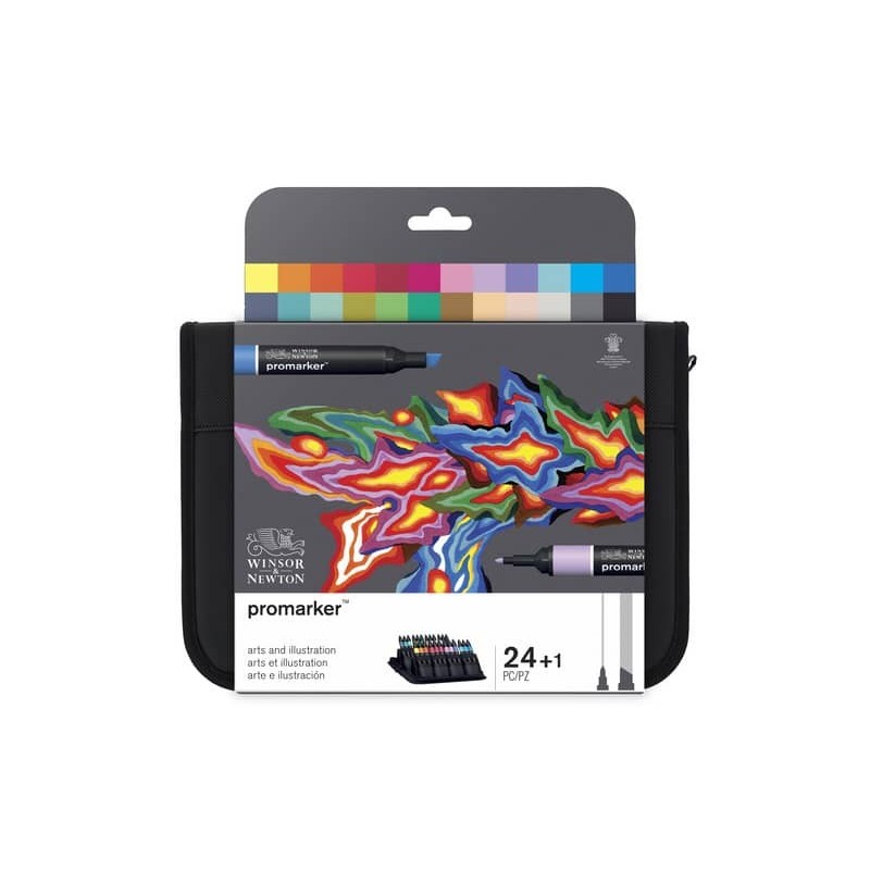Set 24 pennarelli Winsor&Newton Promarker Art&illustration colori assortiti + blender - 0290078