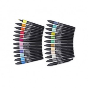 Set 24 pennarelli Winsor&Newton Promarker Art&illustration colori assortiti + blender - 0290078