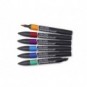 Set 6 pennarelli Winsor&Newton doppia punta brush colori forti assortiti 0290126