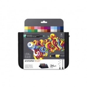 Set 24 pennarelli brushmarker ''Student Designer'' Winsor&Newton colori assortiti - 0290079