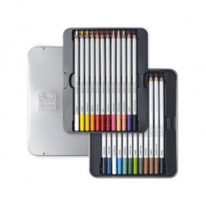 Scatola in metallo 24 matite colorate - diametro mina 3,7 mm Winsor&Newton colori assortiti - 0490013
