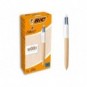 Penna a sfera a scatto BIC 4 Colours 1 mm - wood 508964