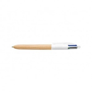 Penna a sfera a scatto BIC 4 Colours 1 mm - wood 508964