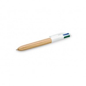 Penna a sfera a scatto BIC 4 Colours 1 mm - wood 508964