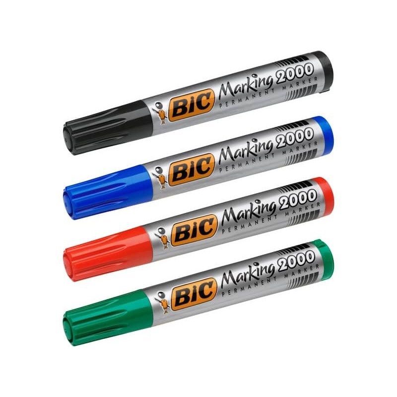 Marcatore permanente BIC Marking 2000 punta conica 4,95 mm - assortiti - conf. 4 pezzi - 8209112