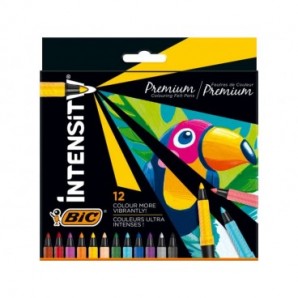 Pennarelli con grip BIC Intensity Premium tratto 0,73 mm conf. 12 colori assortiti - 977891