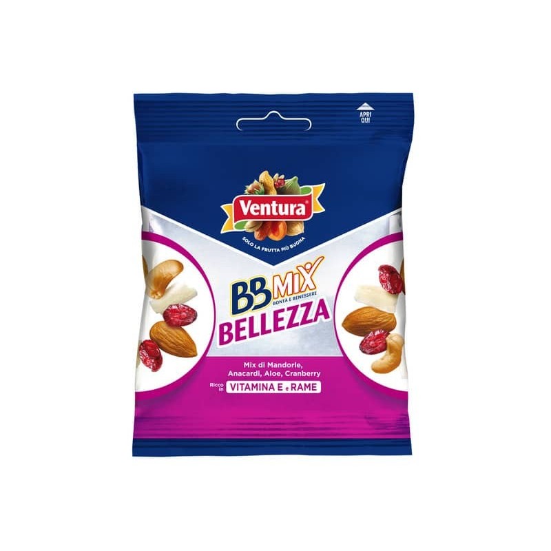 Misto di frutta secca e sgusciata BB Extra Pocket Ventura bellezza - 50 gr - conf. da 12 pezzi - 7364