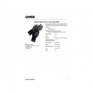 Guanti protettivi UNIPUR 6639 - rischi meccanici - nero Uvex TG. 8 6024808