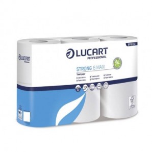Carta igienica 2 veli in pura cellulosa 300 strappi Lucart Professional Strong Maxi conf. 6 rotoli - 811E04