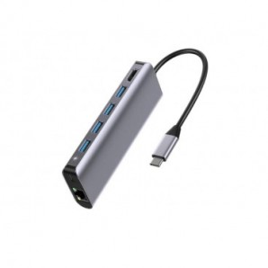 Docking station universale multiporta USB-C? Up parts grigio 7 in 1 UP-DS-9857T