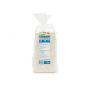 Vaschetta bio-compostabile ecoCanny Take Away bianco 2/3 porzioni conf. 100 pz - ECO?T23CA