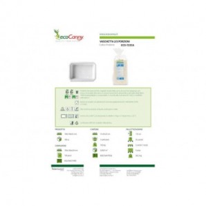 Vaschetta bio-compostabile ecoCanny Take Away bianco 2/3 porzioni conf. 100 pz - ECO?T23CA