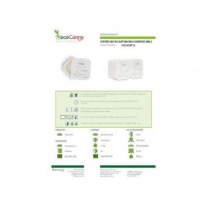 Coperchi per vaschette bio-compostabili ecoCanny Take Away in cartoncino bianco 15,5x14 cm - conf. 100 pz - ECO?COP12