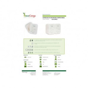Coperchi per vaschette bio-compostabili ecoCanny Take Away in cartoncino bianco 21x15,7 cm - conf 100 pezzi - ECO?COP23
