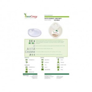 Piatti con buco bio-compostabili ecoCanny Party bianco 257x228x30 mm conf. 30 pz - ECO-PB257