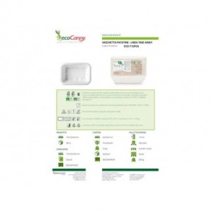 Vaschetta patatine bio-compostabile ecoCanny Take Away bianco 173x123x40 mm conf. 50 pz - ECO-T12PCA