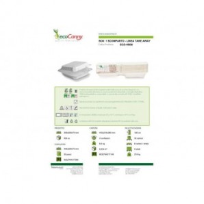 Box monoscomparto bio-compostabili ecoCannyTake Away bianco 200x200x70 mm conf. 50 pz - ECO?HB08