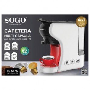 Macchina per caffè espresso multicapsula 3 in 1 Sogo bianco SS-5675