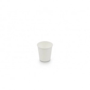 Bicchieri da caffè compostabili in cartoncino a dispersione acquosa bianco ecoCanny 90 ml - conf. da 50 pezzi