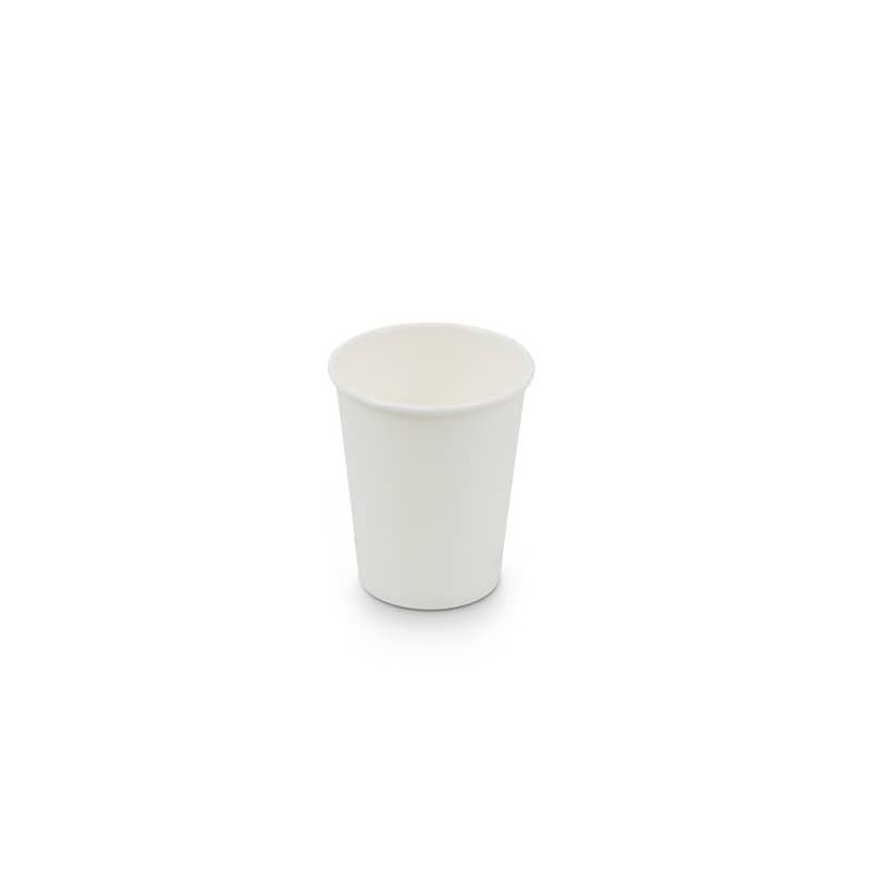 Bicchieri compostabili in cartoncino a dispersione acquosa bianco ecoCanny 240 ml - conf. 50 pezzi - ECO-CUP240W