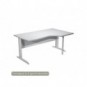 Scrivania penisola destra piano grigio 160x60/80/100xH.72 cm gamba a L metallo cromato Presto Compact - 008K211/9/AR