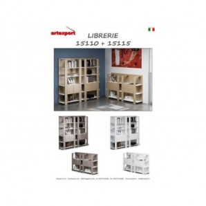 Libreria media a giorno 3 ripiani 100x38,6xH.123,6 cm Artexport rovere/bianco - 15115/C3