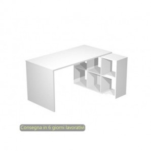 Scrivania su mobile contenitore 6 caselle piano bianco 140x104,1xH.72,4 cm Artexport - 2767+6MaxC/3