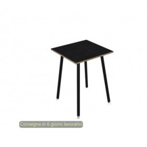 Tavolo alto Skinny Metal 80x80xH.105 cm gambe metallo nere Artexport piano nero 6401-DJC-8C-AQ