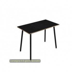 Tavolo alto Skinny Metal 180x80xH.105 cm con gambe metalliche nere Artexport piano nero - 6405-DJC-8C-AQ