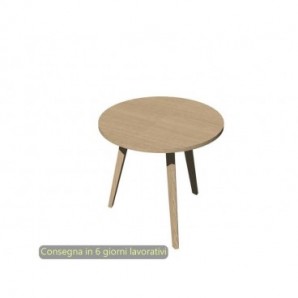 Tavolo riunione rotondo Woody Ã¸80xH.74,4 cm con 3 gambe rovere Artexport piano rovere - 6408-DKA-C-AQ