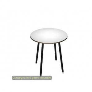 Tavolo riunione rotondo alto Skinny Metal Ã¸100xH.105 cm 3 gambe metalliche bianche Artexport piano bianco