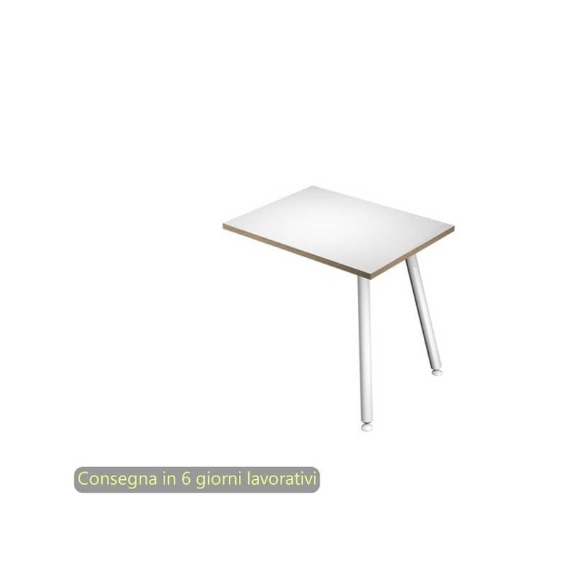 Allungo reversibile per scrivanie Skinny Metal 60x80xH.74,4 cm gambe met. bianche Artexport piano bianco - 6417-DJA-3C-AN